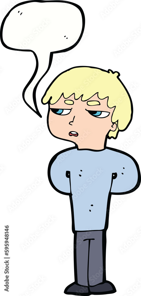 cartoon antisocial boy with speech bubble cartoon antisocial boy with speech bubble