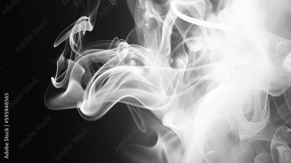 Fototapeta premium Ethereal Smoke on Black Background (Generative Ai)