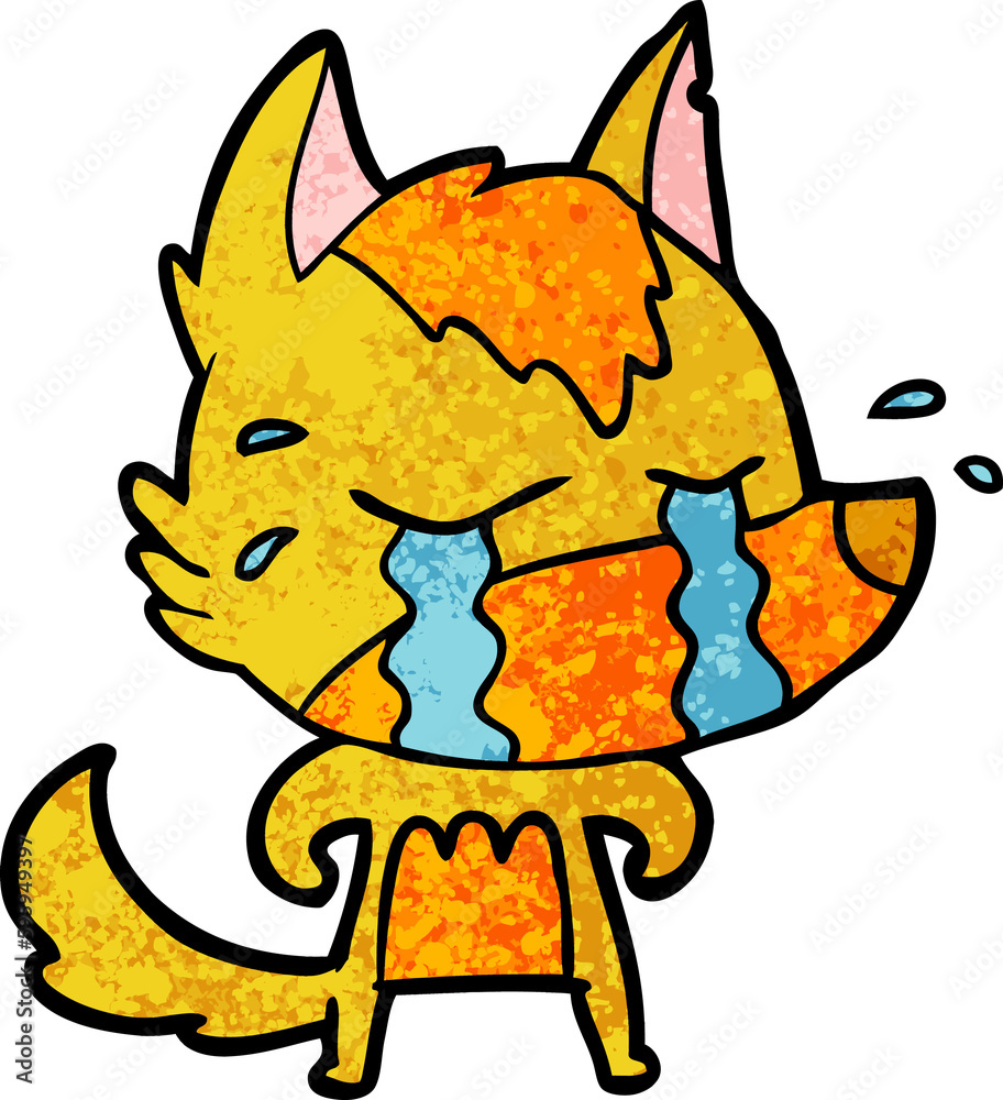 sad little fox cartoon character sad little fox cartoon character
