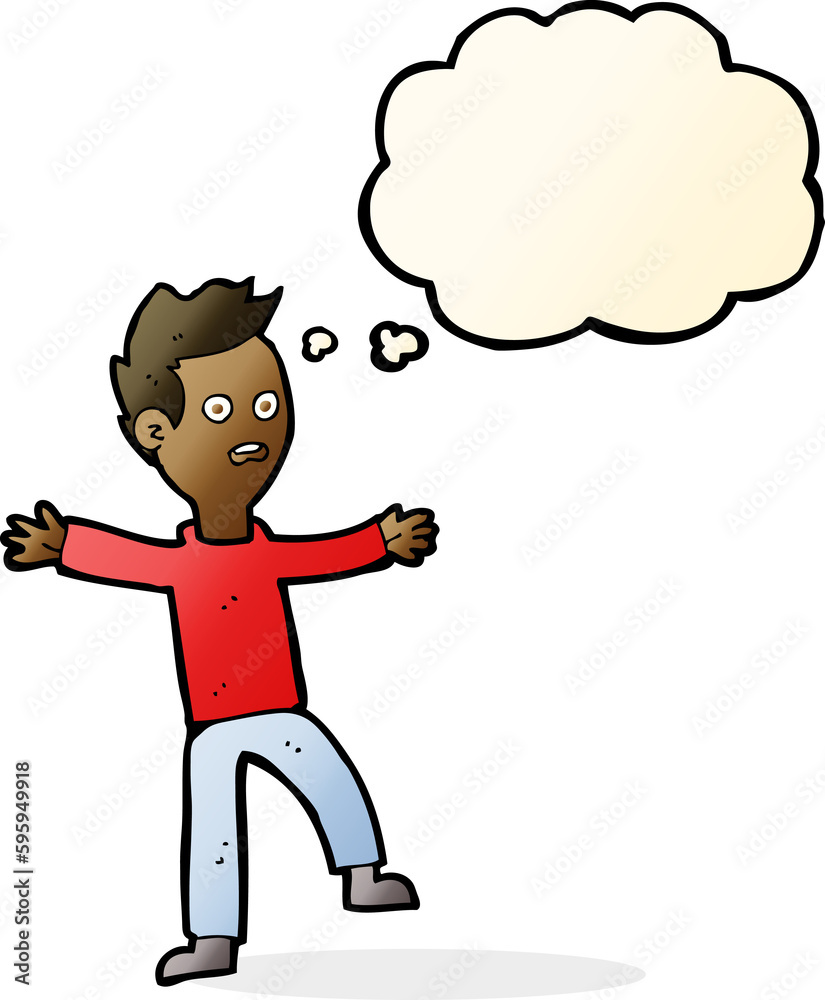 cartoon startled boy with thought bubble cartoon startled boy with thought bubble