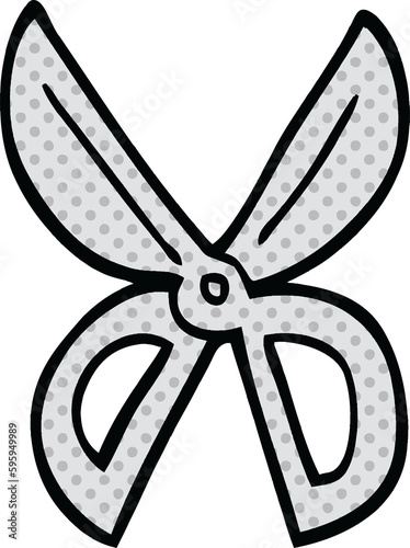 comic book style cartoon scissors