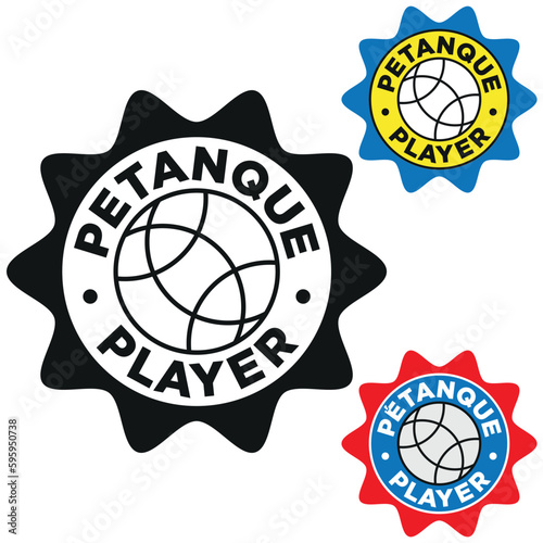 Petanque and boule logo icon pictogram with a boule ball, different colour options