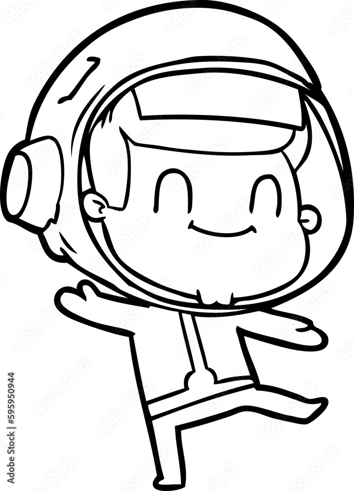 happy cartoon astronaut man happy cartoon astronaut man