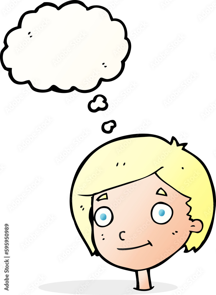 cartoon happy boy with thought bubble cartoon happy boy with thought bubble
