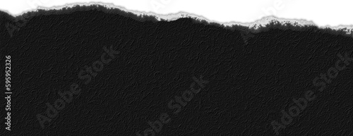 Black Piece of Torn Embossed Paper