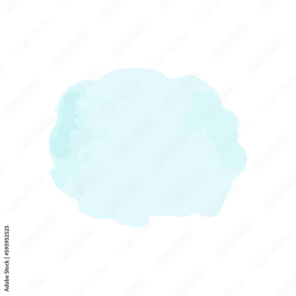 Blue watercolor brush isolate on white, PNG