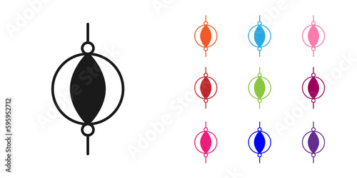 Black Punching bag icon isolated on white background. Set icons colorful. Vector