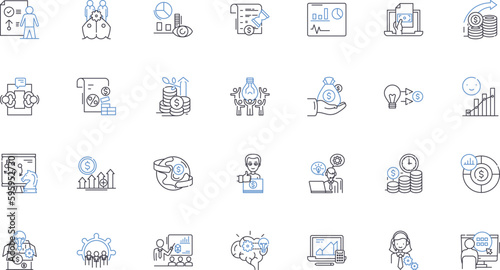 Snag a franchise line icons collection. Opportunity, Investment, Growth, Branding, Success, Support, Expansion vector and linear illustration. Profitability,Entrepreneurship,Marketing outline signs