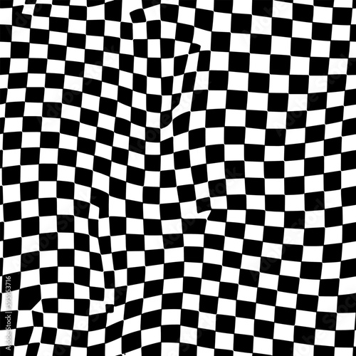 Vector Optical Illusion Black and White Seamless Pattern.  Mesmerizing vector optical illusions with black and white seamless patterns.