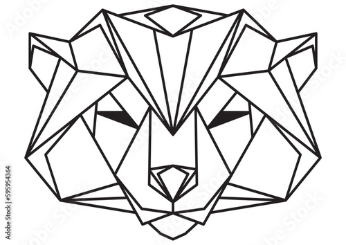 Animal icons, vector bear. Abstract triangular style
