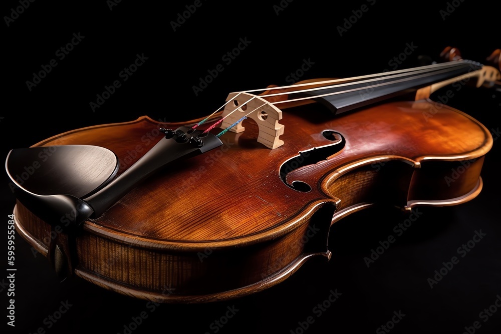 Fototapeta premium A Symphony Orchestras Violin. Generative AI