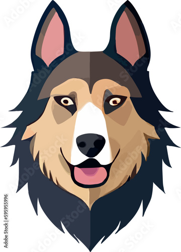 Dog logo multicolor vector illustration isolated on white background © Fedor