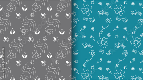 Floral pattern design, seamless pattern with flowers and leaves