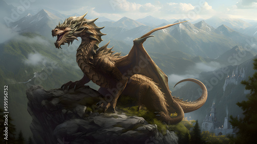 A majestic dragon created with generative AI