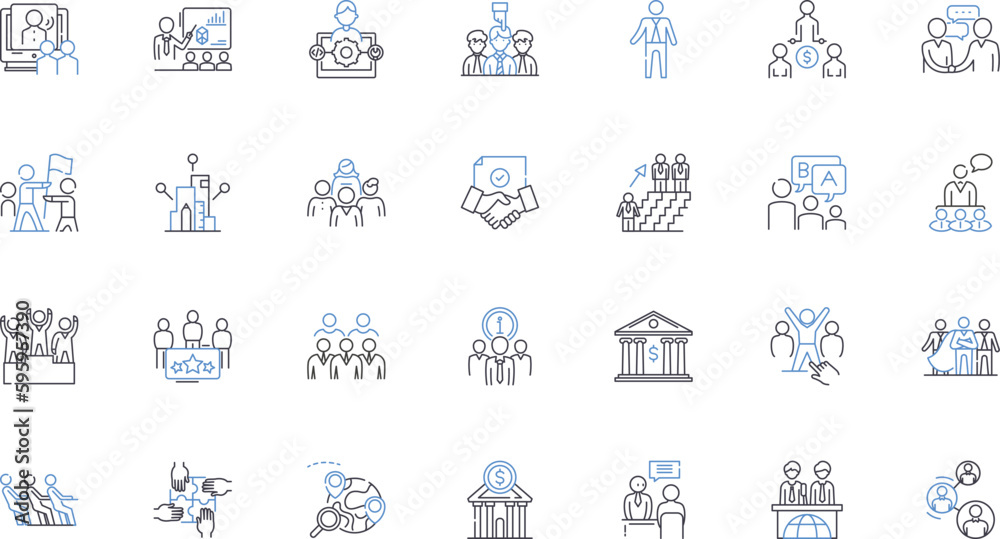 Expansion model line icons collection. Growth, Scaling, Development, Enlargement, Increase, Broadening, Extension vector and linear illustration. Advancement,Amplification,Augmentation outline signs