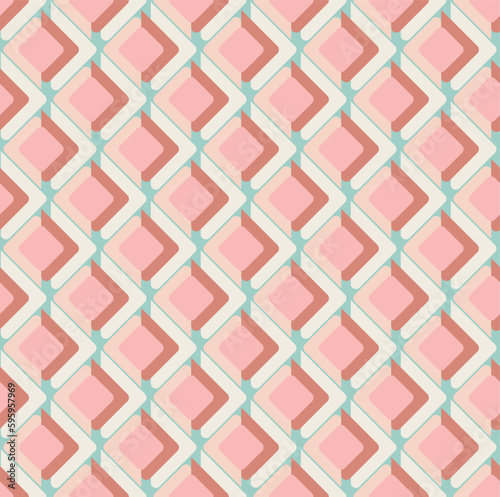 Abstract Retro Squares Colorful Psychedelic Geometric Texture Vector Seamless Pattern