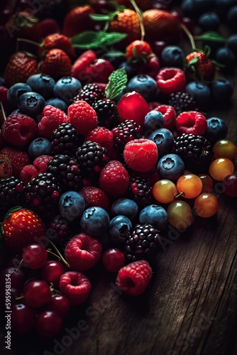 Fresh delicious berries bac...