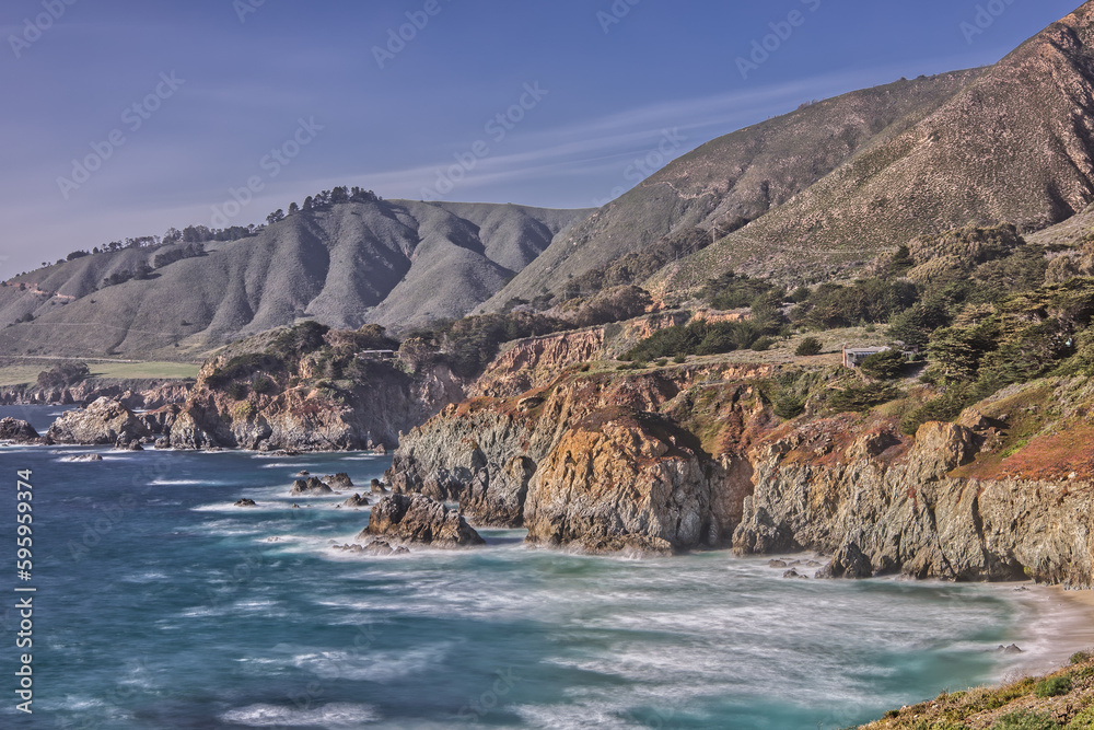 California Coastline As Seen from Big Sur During the Day