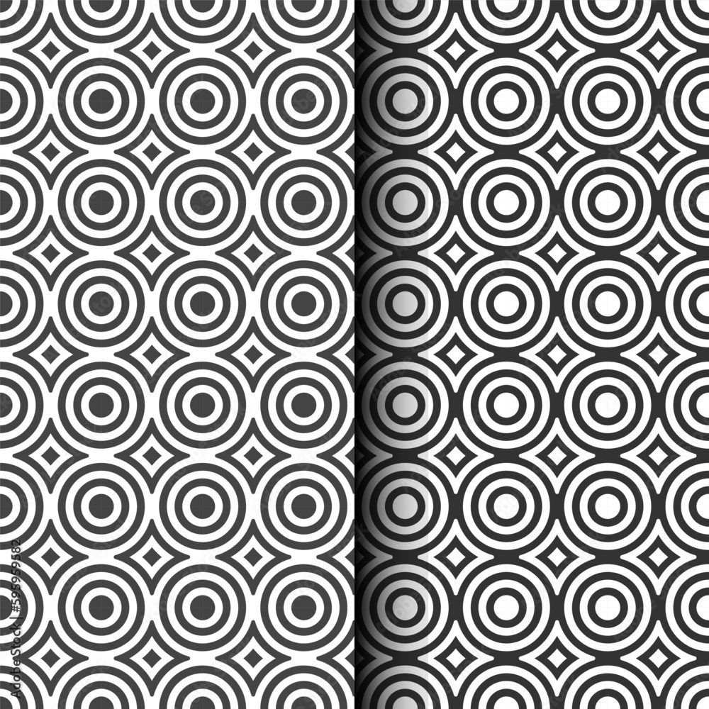 Black and white hypnotic circle pattern background