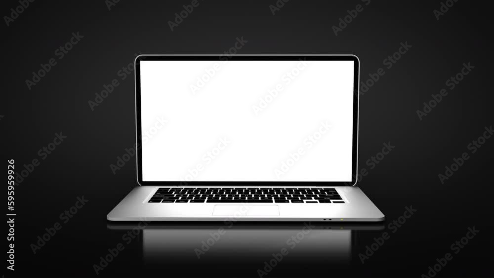 Highly Detailed Generic Aluminum White Screen Display Laptop Spinning and Opening Over Black Background. Thin Modern Laptop Animation. Track and Add Your Own Photos or Videos.
Highly Detailed Generic Aluminum White Screen Display Laptop Spinning and Opening Over Black Background. Thin Modern Laptop Animation. Track and Add Your Own Photos or Videos.