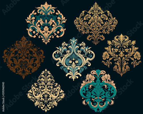 Damask Baroque Ornament Set