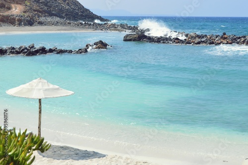 White sand beach in Crete