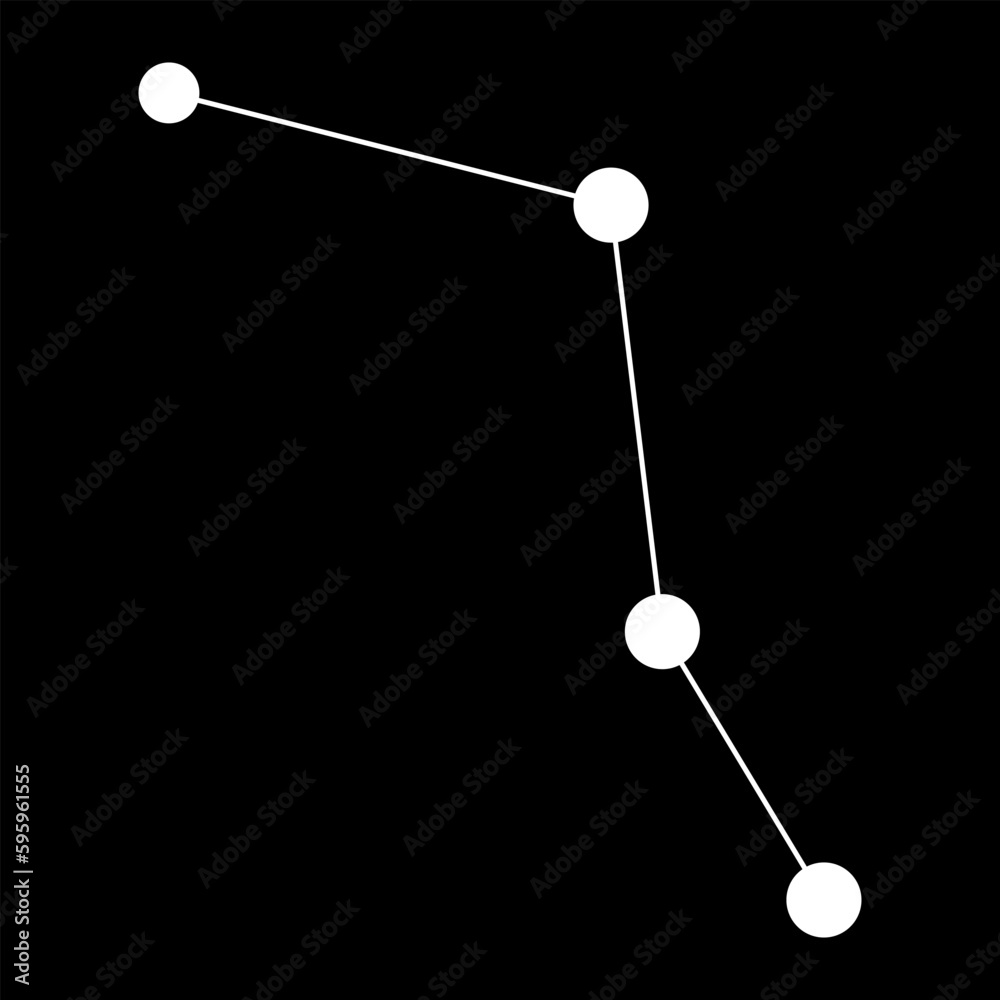 Caelum constellation map. Vector illustration. Caelum constellation map. Vector illustration.