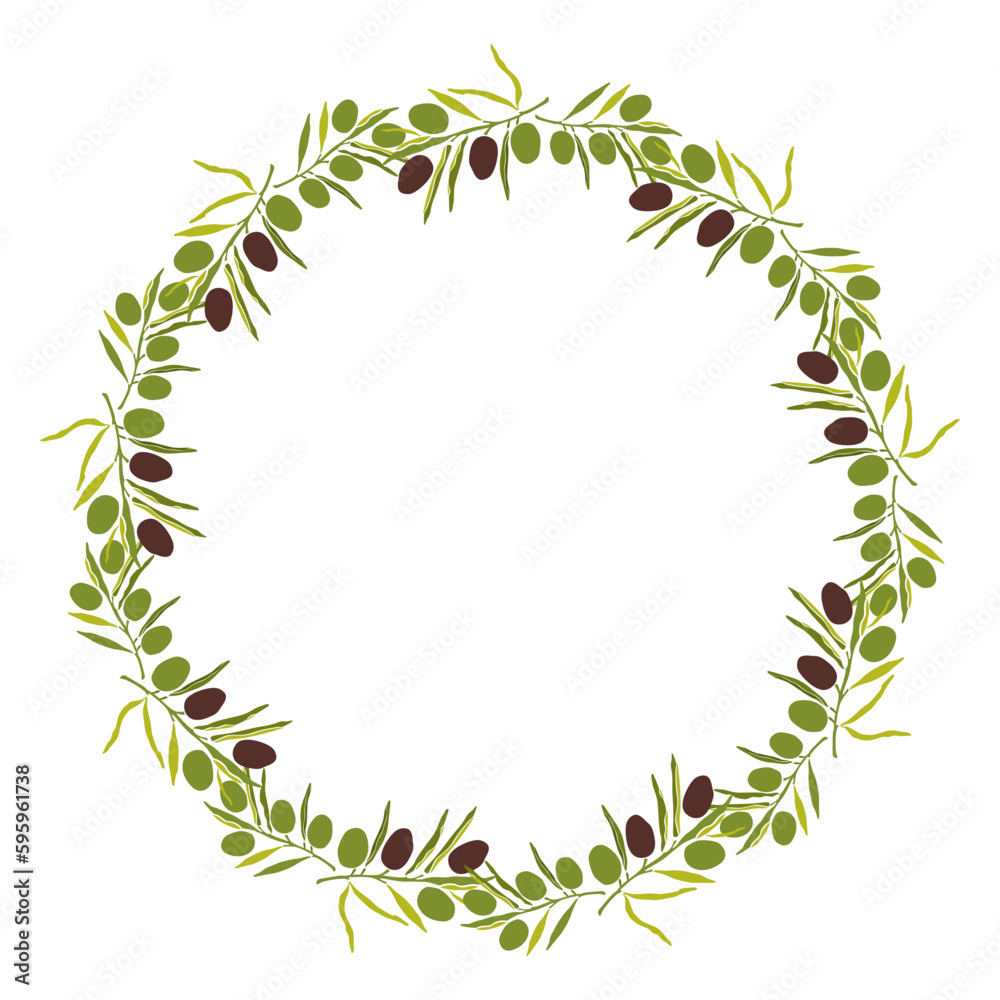 drawn frame with olive and hot pepper drawn frame with olive and hot pepper
