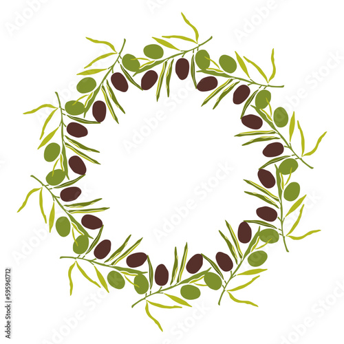 drawn frame with olive and hot pepper