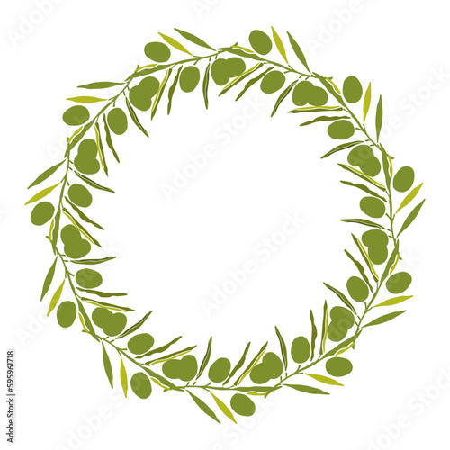 drawn frame with olive and hot pepper