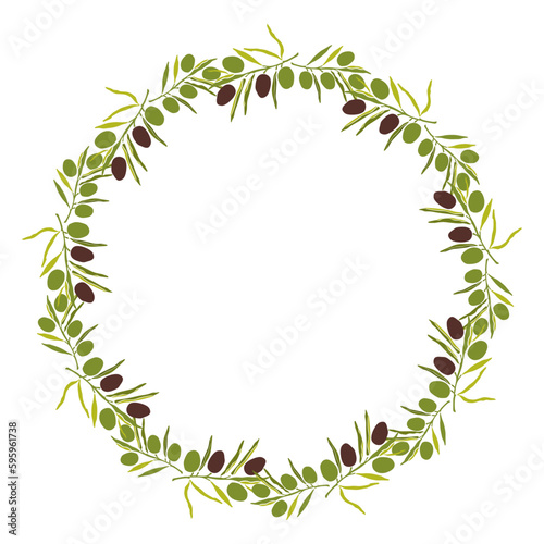 drawn frame with olive and hot pepper