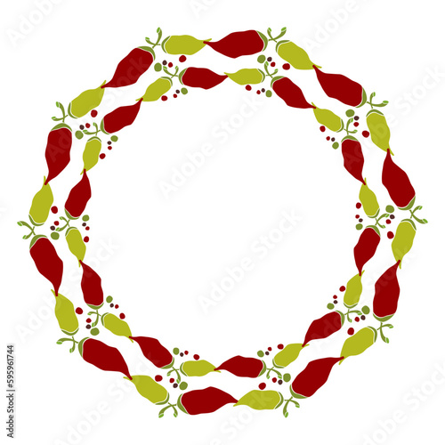 drawn frame with olive and hot pepper