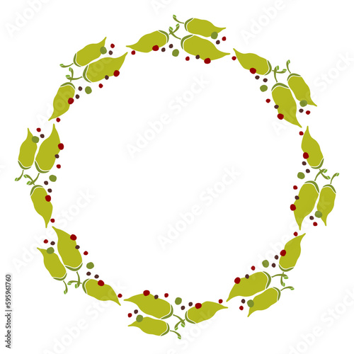 drawn frame with olive and hot pepper