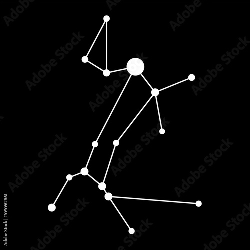 Canis Major constellation map. Vector illustration.