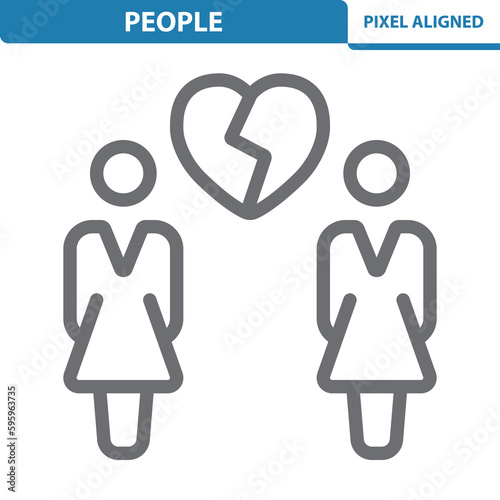 People Icon. Divorce, Relationship, Breakup, Dating