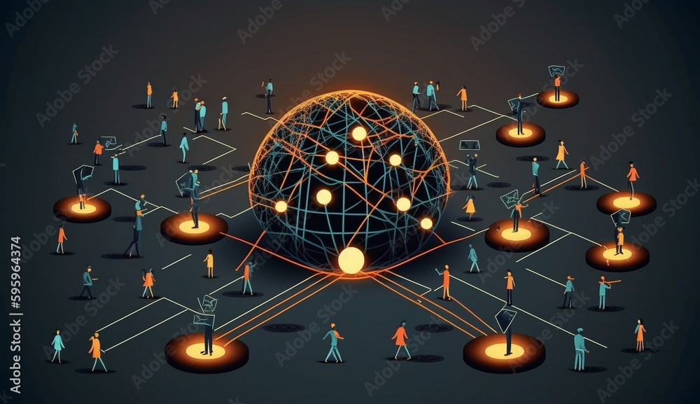 social network connection concept; community generativce ai social network connection concept; community generativce ai