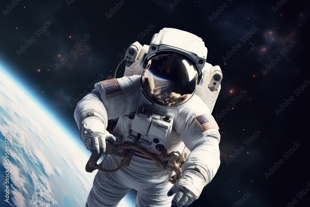 Astronaut, spaceman, earth view Astronaut, spaceman, earth view