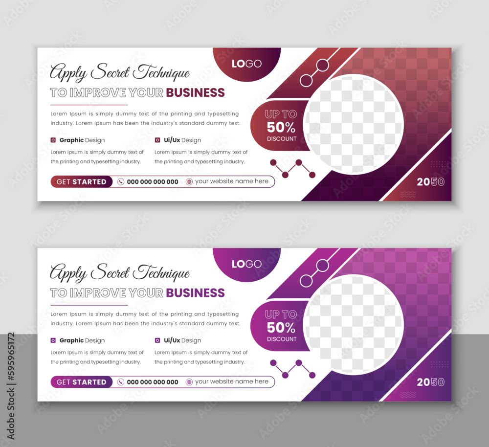 Business social media facebook cover  design and web banner template 