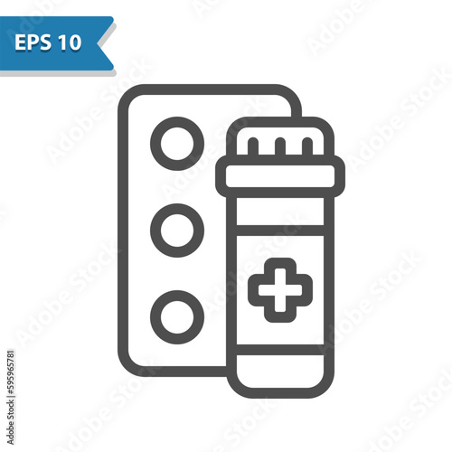 Pill Bottle Icon. Pills, Medication, Drugs