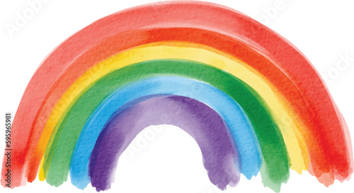 Rainbow  flag watercolor background.LGBT  Pride month texture concept. vector