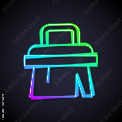 Glowing neon line Sauna brush icon isolated on black background. Wooden brush with coarse bristles for washing in the bath. Anti cellulite massage. Vector