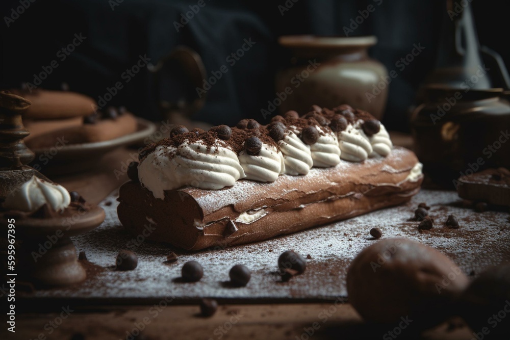 Mouthwatering Italian dessert made of ladyfingers dipped in coffee