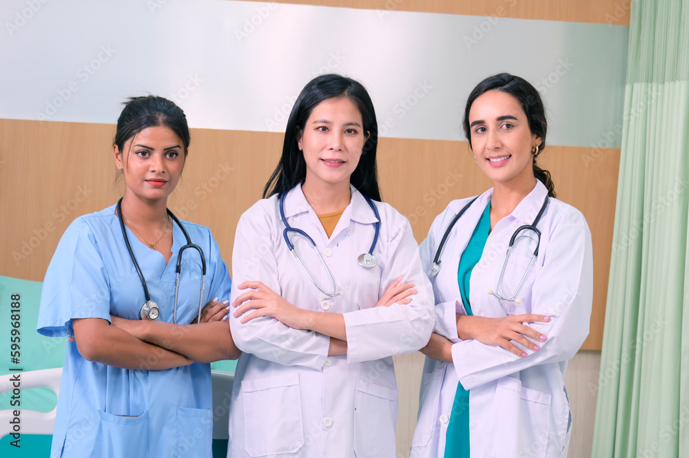 Asian female doctor standing and smiling medical concept. Asian female doctor standing and smiling medical concept.