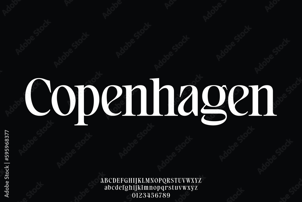 Elegant luxury serif style display font vector illustration