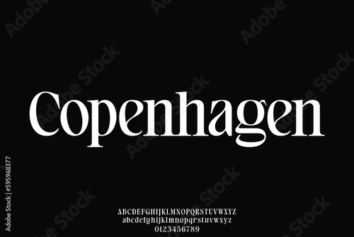 Fotomurale Elegant luxury serif style display font vector illustration