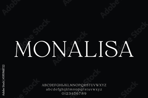 Chic and elegant minimalist serif style font vector illustration