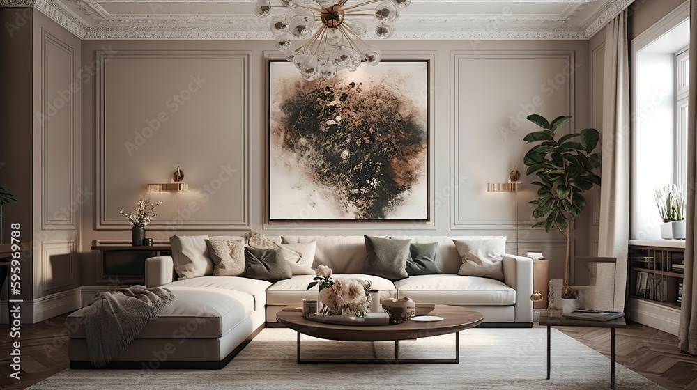 living room with fireplace. Created with generative technology. living room with fireplace. Created with generative technology.
