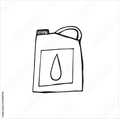 Oil canister hand drawn doodle vector
