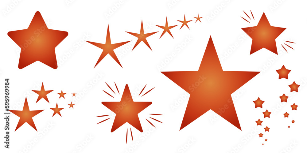 Set of stars. Red star icon Set of stars. Red star icon