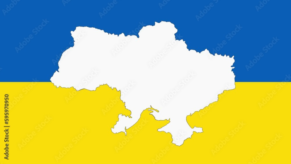 Animation of the map of Ukraine on a green background. Ukrainian flag. Animation of the map of Ukraine on a green background. Ukrainian flag.